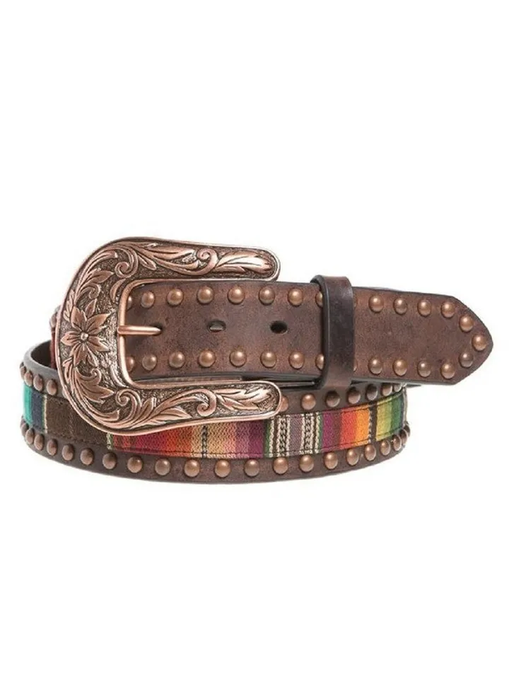Women'S Serape Center Copper Nail Edge Belt Multicolor Medium