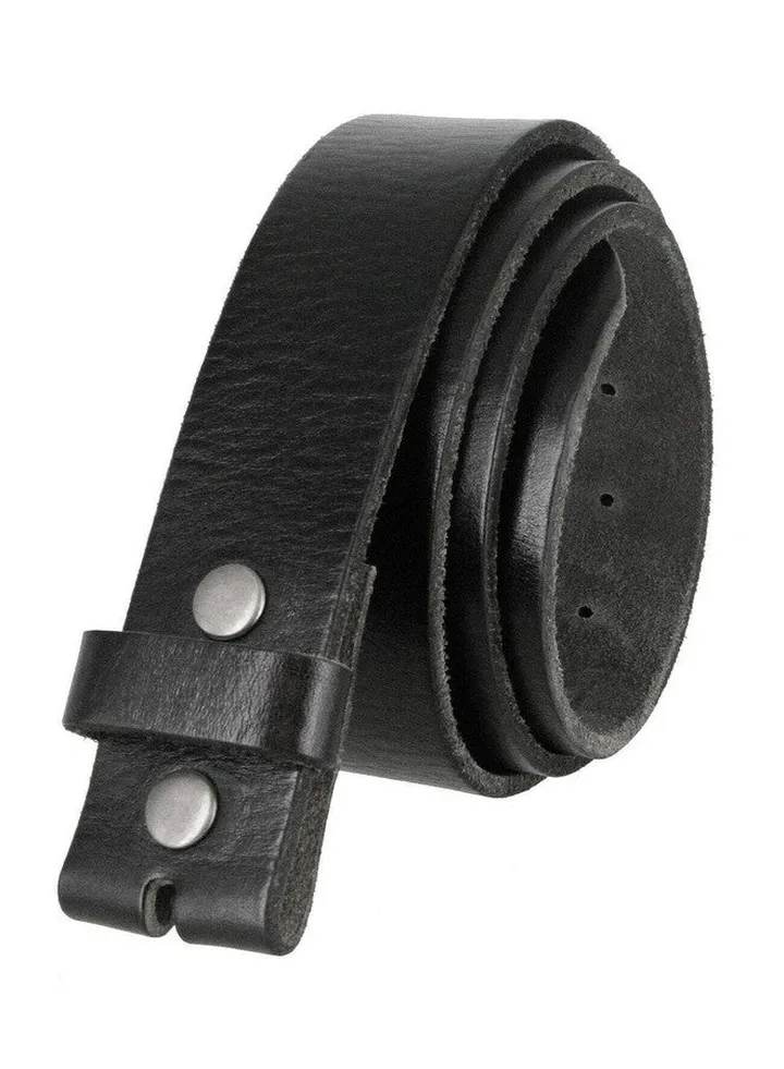 Bs040 One Piece Genuine Full Grain Leather 112" Wide Replacement Belt Strap With Snaps On For Women (Black 32)