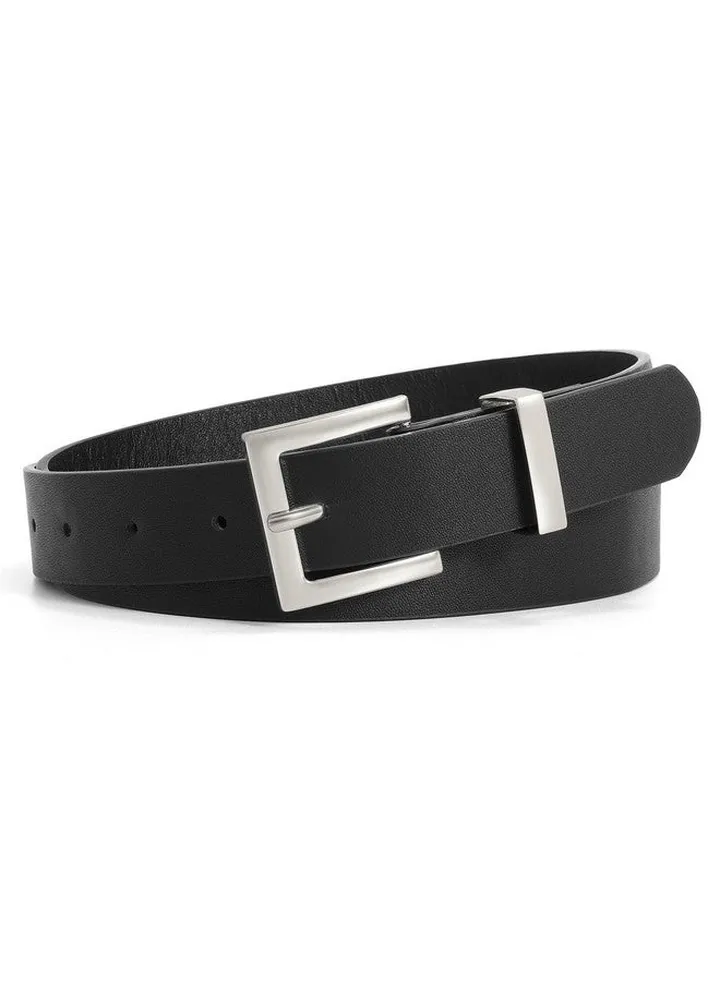 Women'S Leather Belts For Jeans Pants Dresses Fashion Ladies Belt With Square Buckle Black Belt For Women