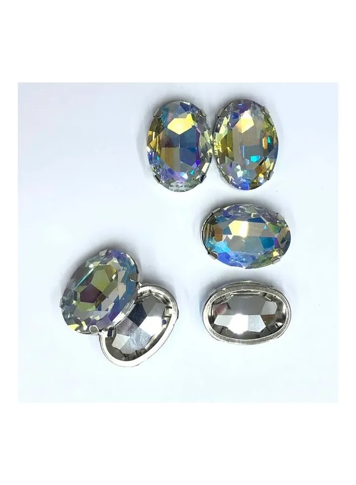 6-Piece Oval Shaped Glass Crystal