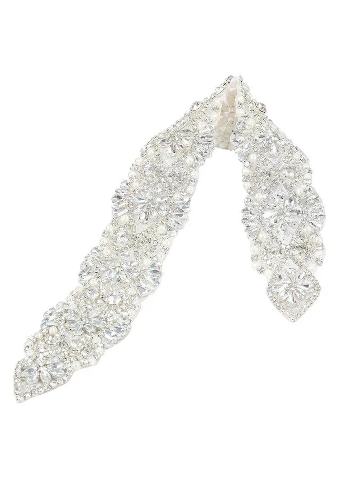 Rhinestone Bridal Belt Wedding For Bride Dress Rhinestone Belts For Dresses For Wedding Dress Silver Belt. (Silver 310)