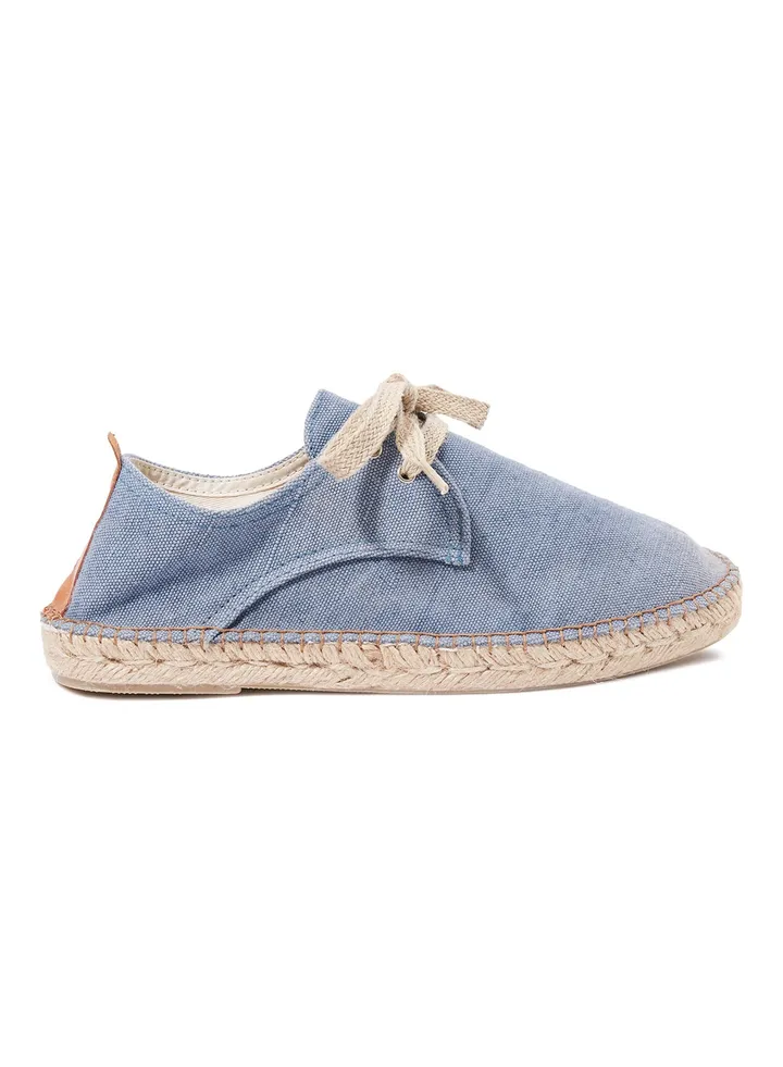 Dixon Vintage Lace-Up Espadrille Blue/Beige