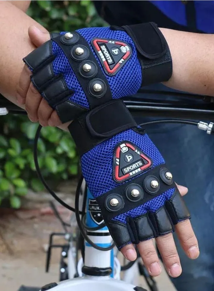 Leather Half Fingers Gloves For Sports activities And Motorcycle