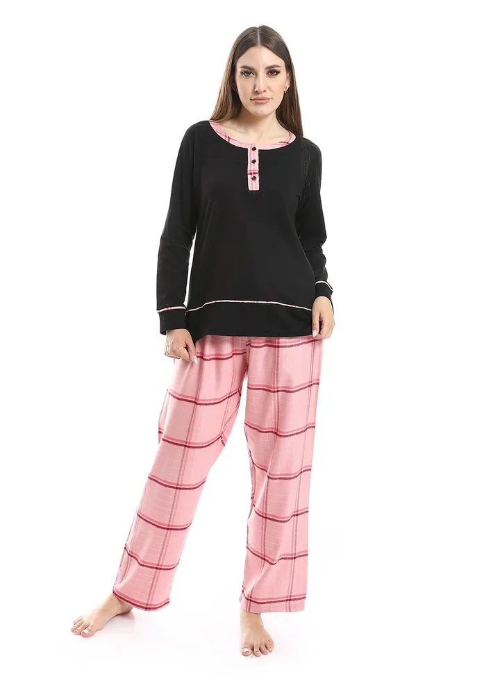 Women Pajama Set With Pants And Long Sleeves