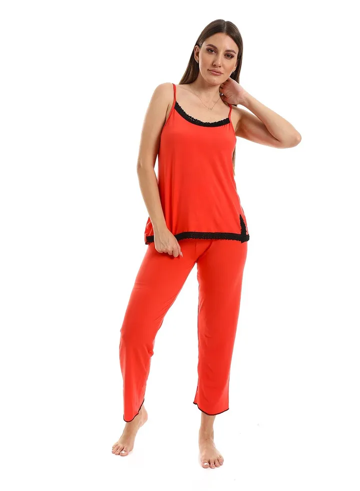 Women Pejama With Pants And Tank Top