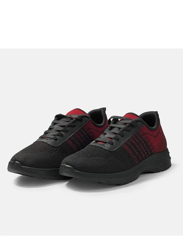 Sport Comfortable Sneakers Lace-up - Black & Red