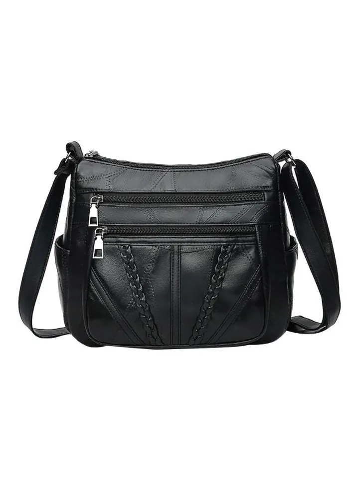 Leather Crossbody Bag Black