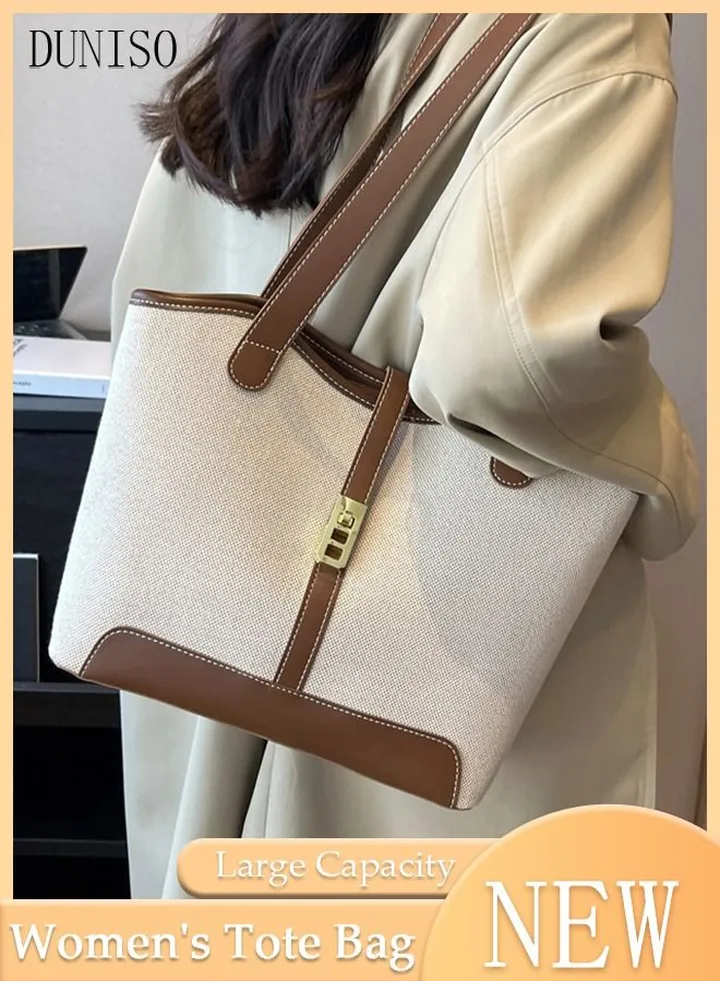 Women's Shoulder Tote Bag Faux Leather Handbag For Women Large Capacity Bucket Bag Fashionable Travel Messenger Shoulder Bag for Ladies Girls College Students