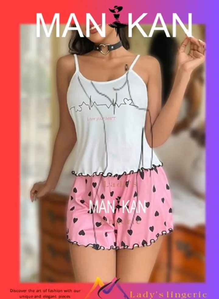 women's pajama with sleeveless top and short