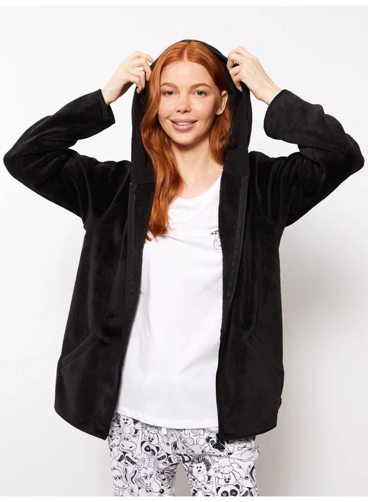 Hooded Regular Long Sleeve Women's Pajama Top