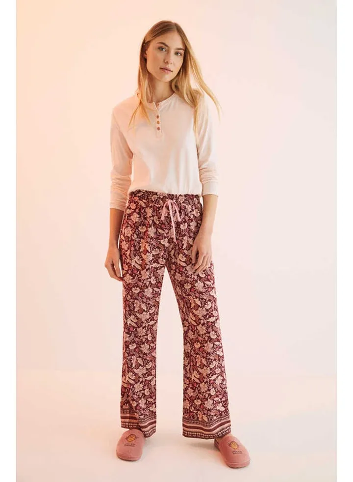 Floral long trousers