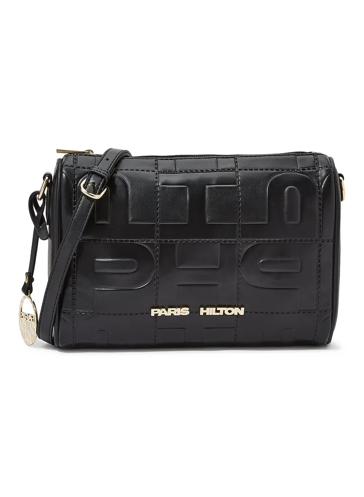 Portable Polyurethane Crossbody Bag Black