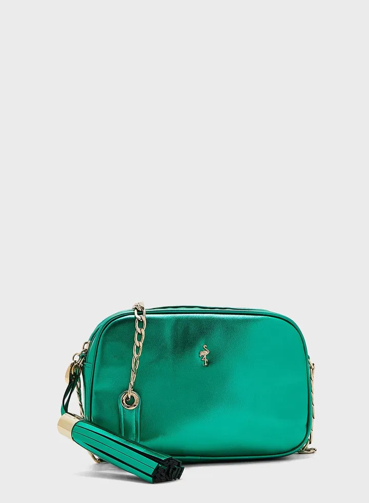 Textured Pouch Crossbody Bag