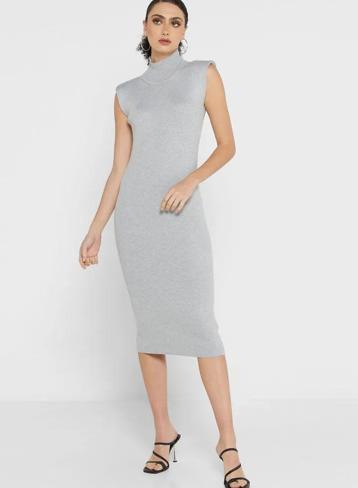 High Neck Knitted Dress