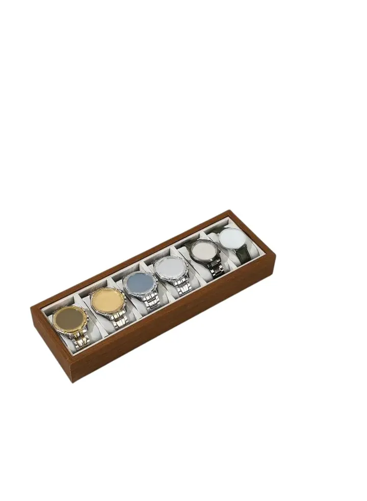 High Quality Wooden Organizer Box for Jewelry Watches Organization -6 Sections-(33cm*11cm)-suitable for Dressing Room
