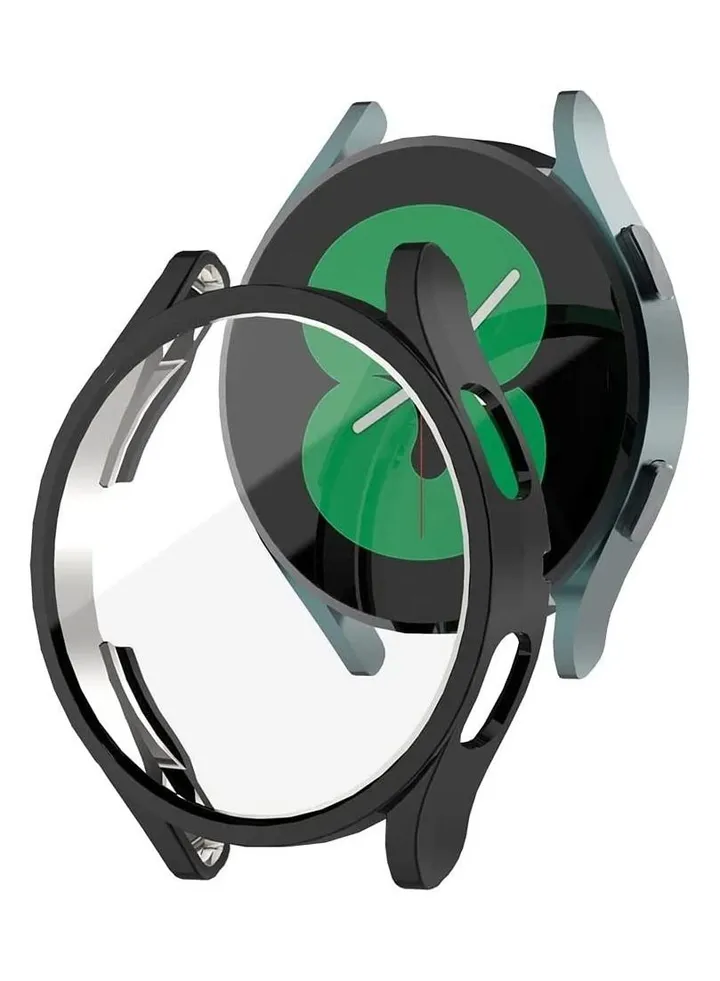 Protective Case for Samsung Galaxy Watch 4 44mm sport , Soft TPU Cover Bumper Full Screen Protector for Galaxy Watch4 (44mm) full coverage - Black