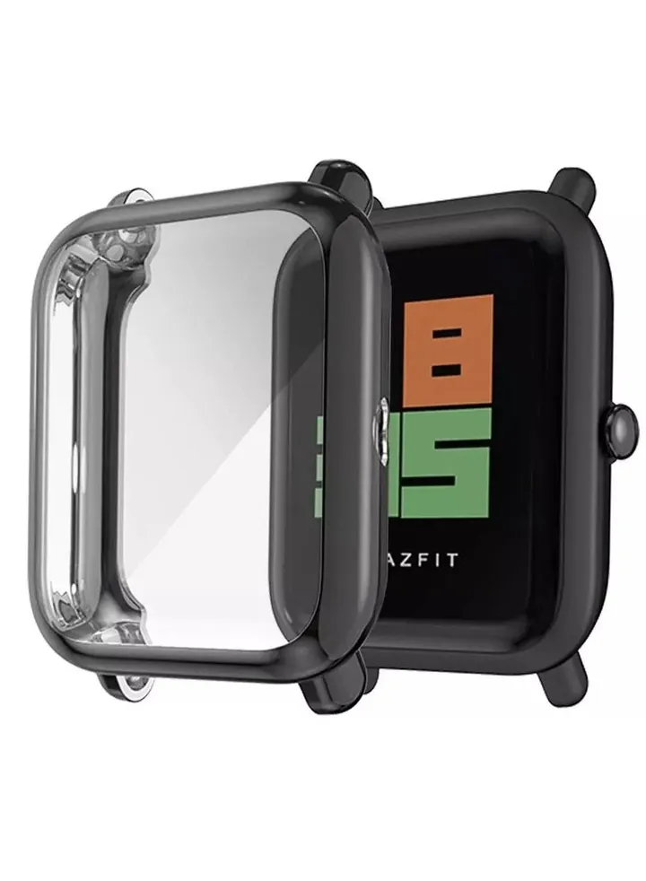 Case Cover For Amazfit Bip U/GTS 2 Mini/Bip U Pro / Bip S/Bip Protective Soft TPU Case Cover Screen Protector Smart Watch (Black)
