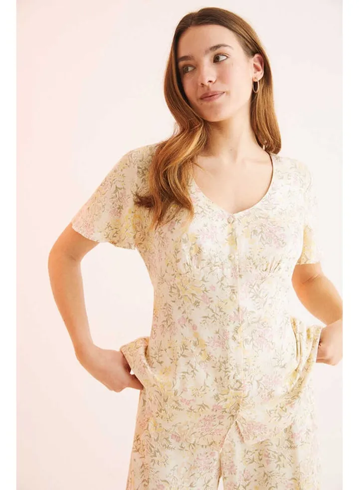 Long floral pajamas Capri