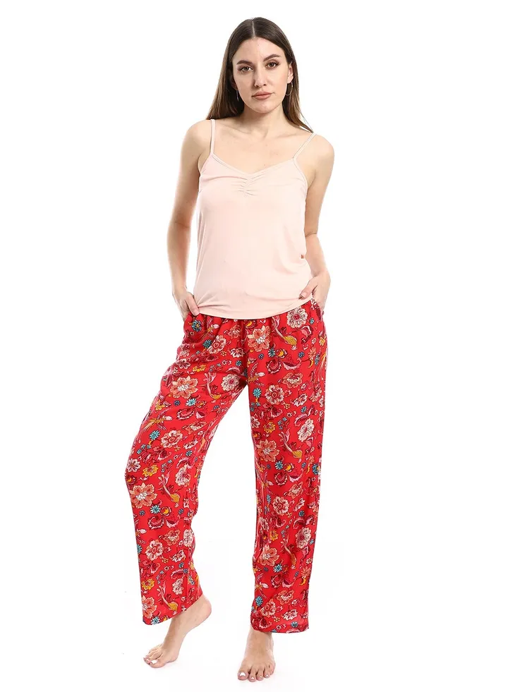 Pajama 2 Piece -Baggy Trousers Printed&Shirt With Suspenders