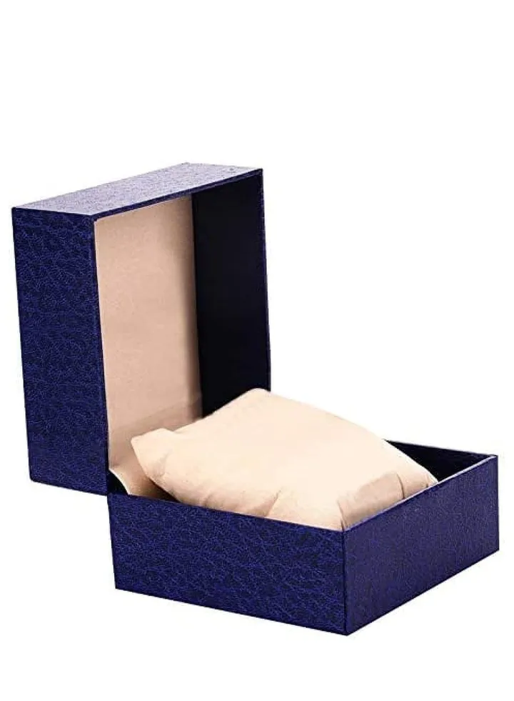 Single Slot PU Leather Watch Box Organizer -Blue
