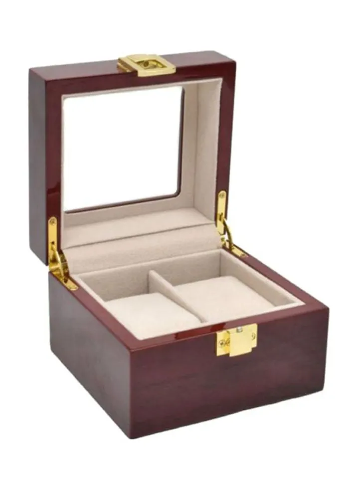 unisex 2-Slot Wooden Watch Organizer