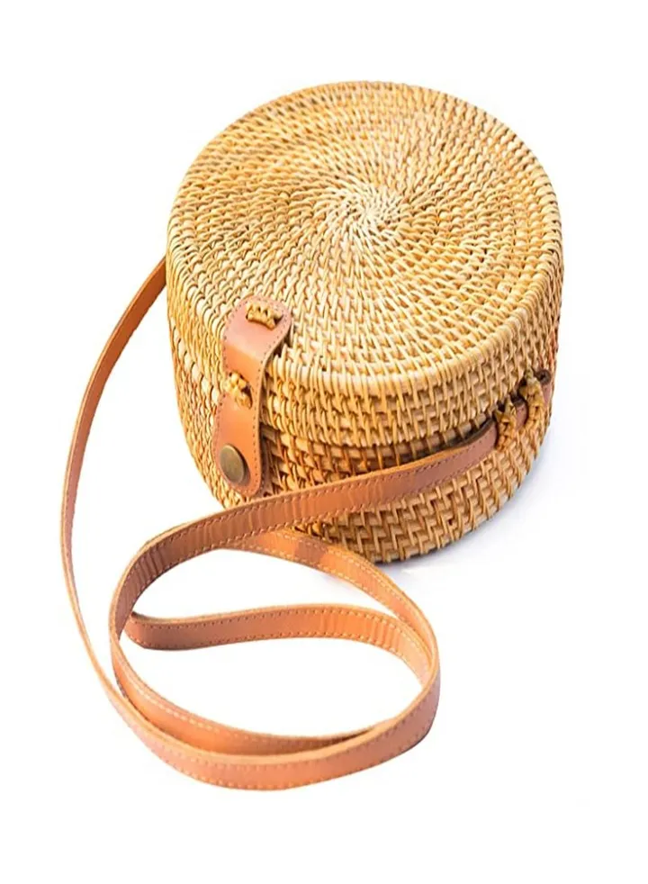 Goolsky fashion Lady pastoralism style bag retro literary hand-woven rattan handbags shoulder bags