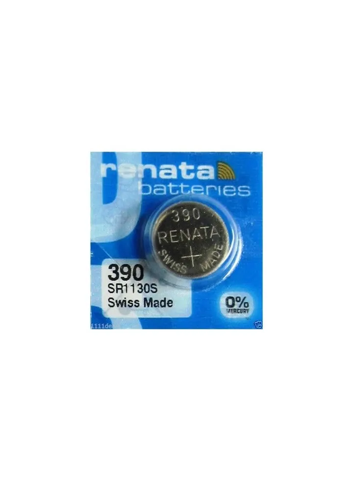 Renata wristwatch battery - Swiss made, 1.55V button cell, Renata Long Life Battery, Strap (1 pcs) 390-1, SR1130SW