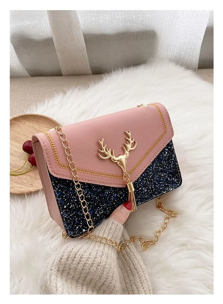 Fashion Women's Small Square Bag Sequin Shoulder Bag Messenger Women's Bag
