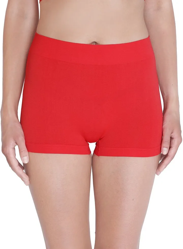 Women's Seamless No Show, No Pinch, No Panty Lines Boyshort Panty Red