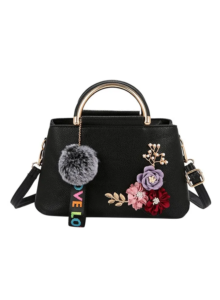 Unique Accent Crossbody Bag Black