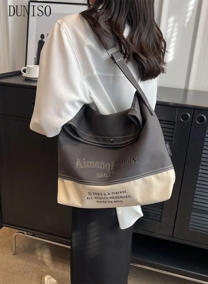 Women's Shoulder Tote Bag Canvas Handbag For Women Large Capacity Crossbody Bag Fashionable Travel Messenger Shoulder Bag For Ladies Girls College Students