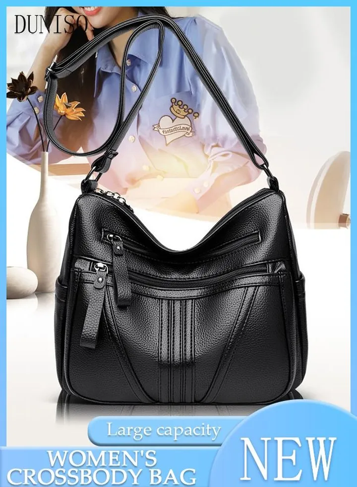 Crossbody Bag For Women Waterproof Wear Resistant Shoulder Bag Large Capacity Softable Faux Leather Cross-body Bag With Adjustable Strap For Ladies