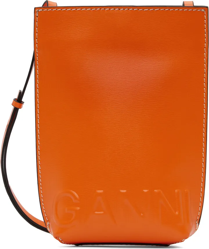GANNI Orange Small Banner Bag