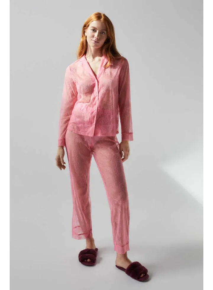Long lace shirt pajamas