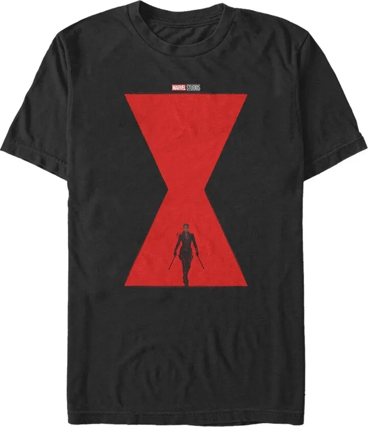 Men's Marvel Black Widow Hour Glass Poster T-Shirt - Black - Large