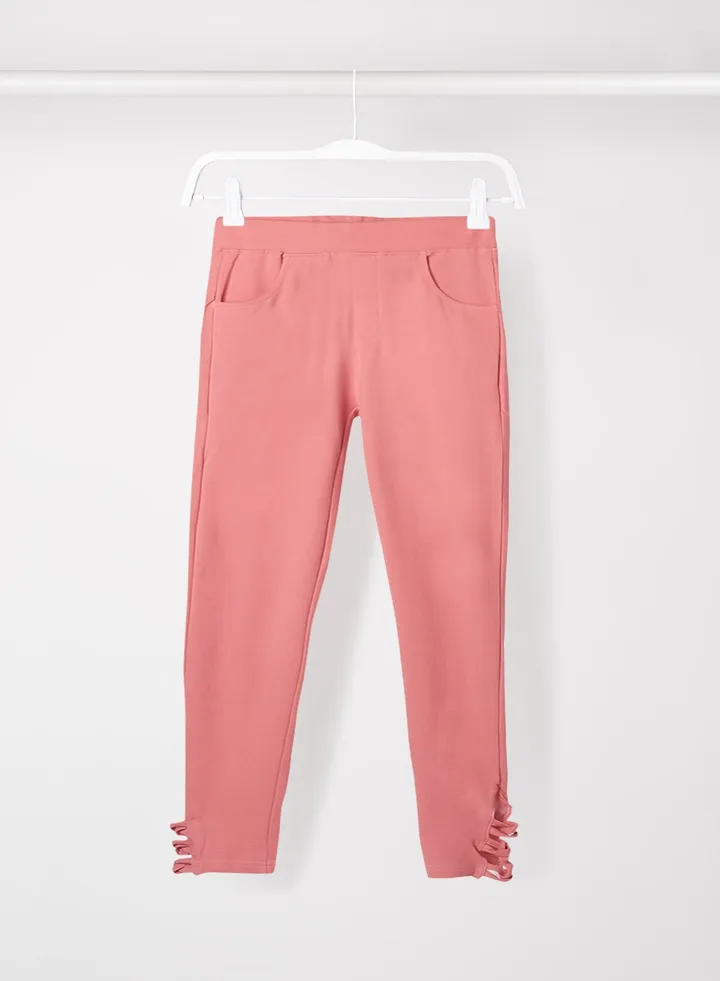 Girls Casual Jeggings Coral