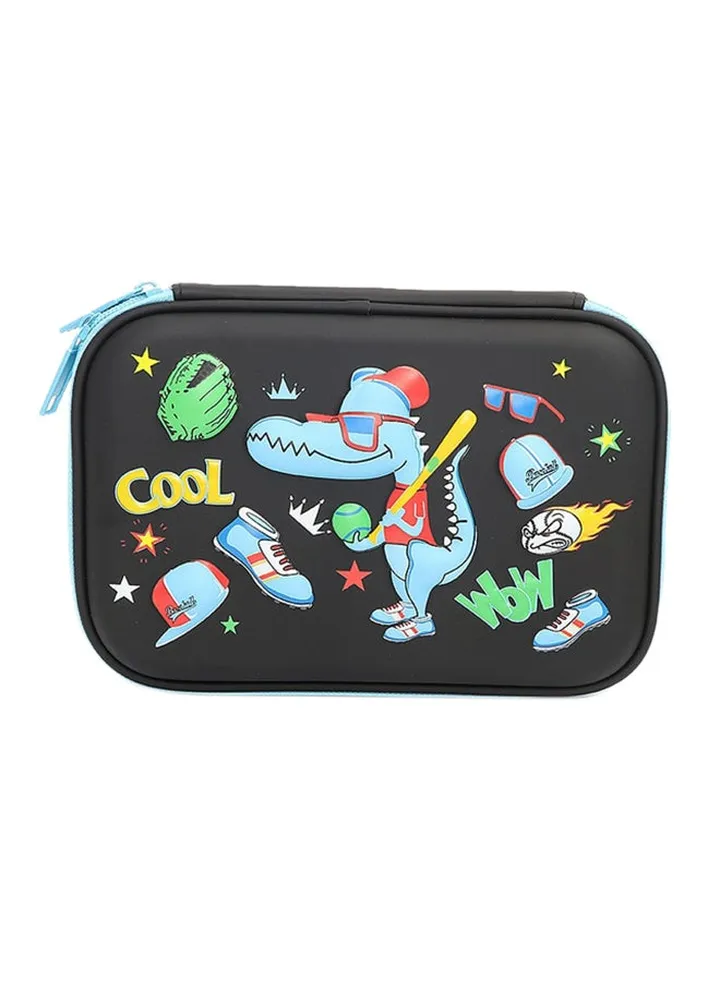Unicorn Printed Pencil Case Black
