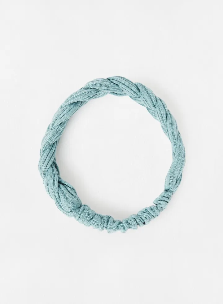 Kids Braided Hairband Turquoise