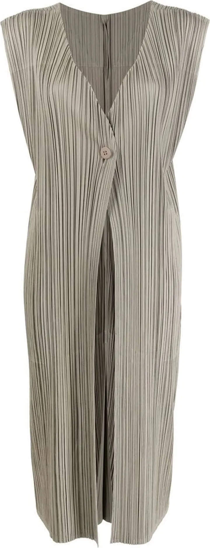 Micro-Pleated Single-Breasted Coat