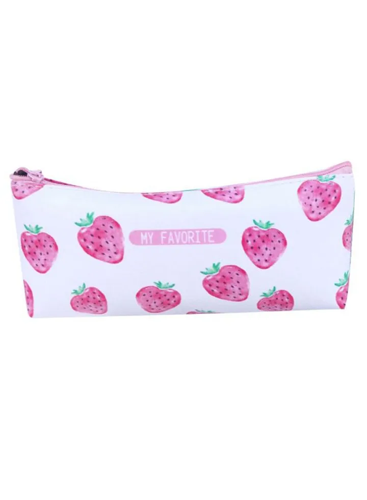 Student Pencil Case Bag Pink/White