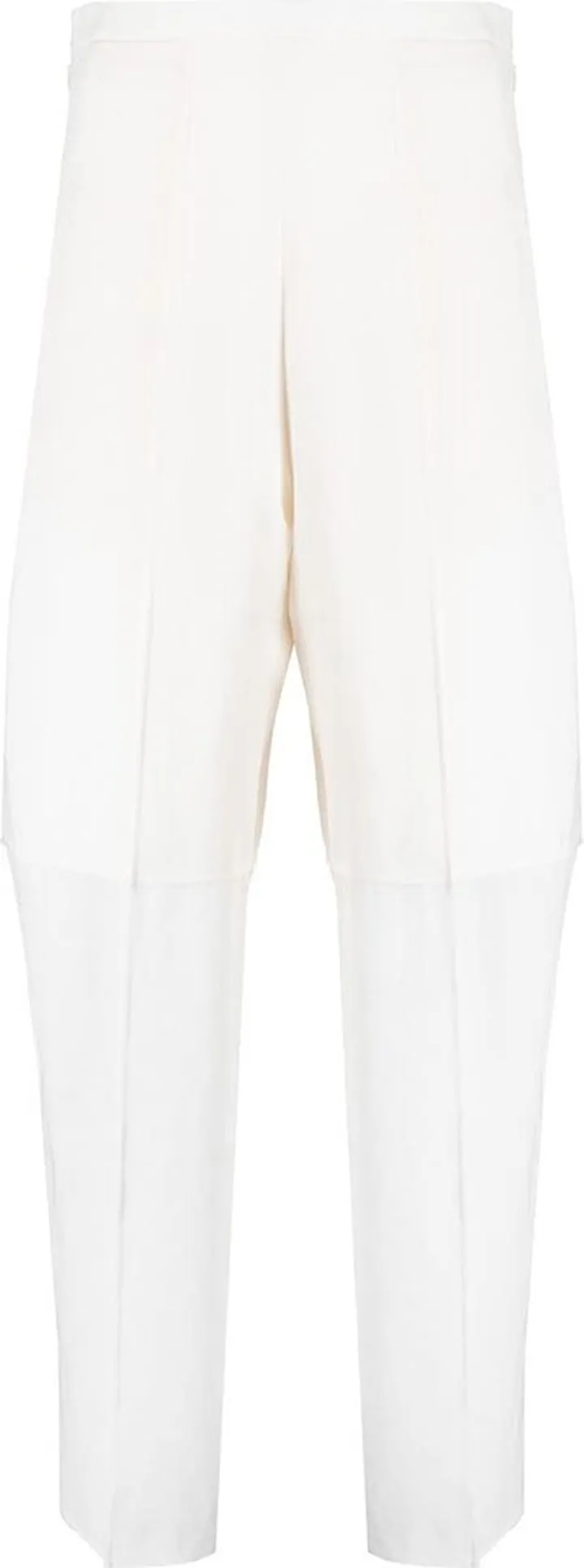 High-Waisted Pressed-Crease Straight-Leg Trousers