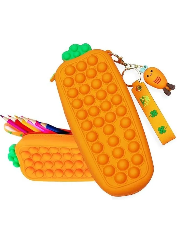 Carrot Pop It Pencil Case,Pop It Bag for Girls Boys