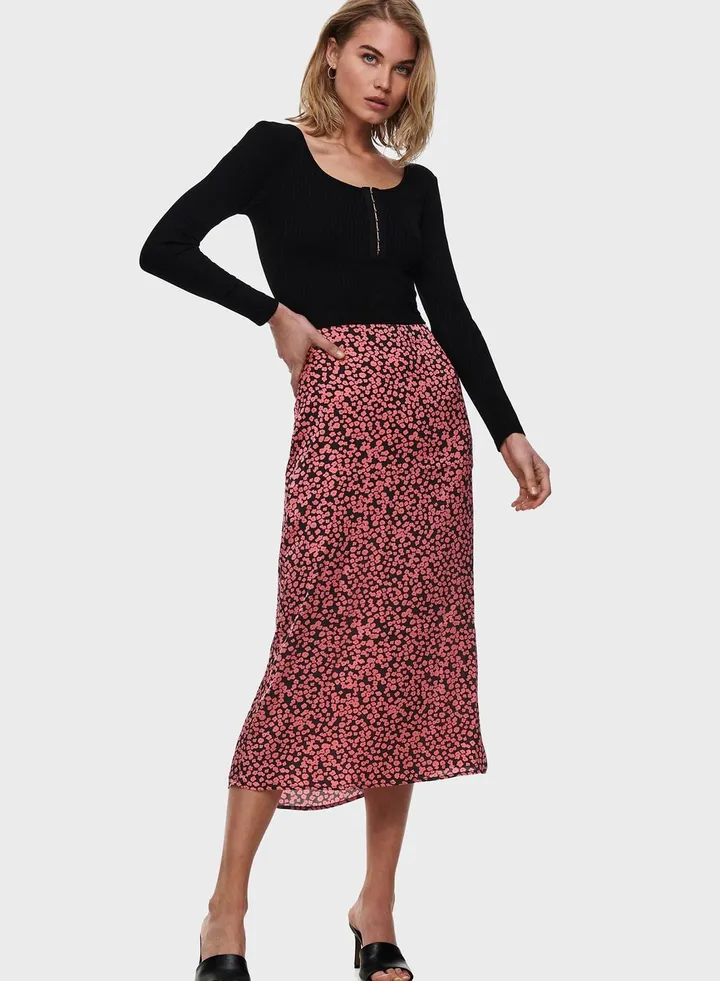 Printed Midi Skirt