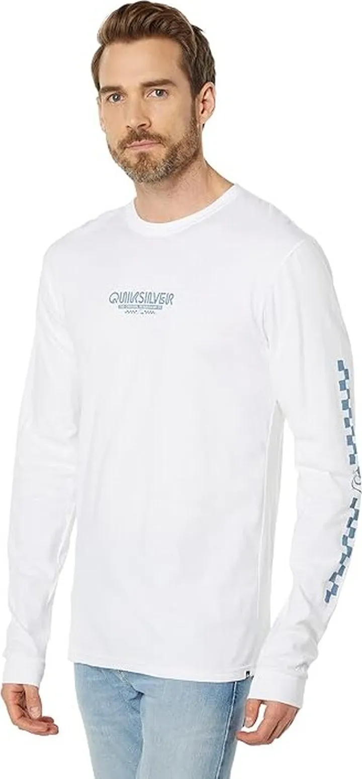 Quiksilver Omni Check Long Sleeve Tee (White) Men's Clothing