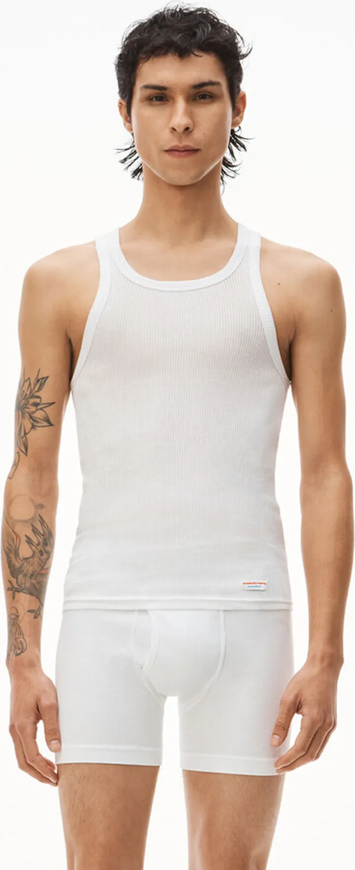 Alexander Wang Men Tank In Ribbed Cotton White
