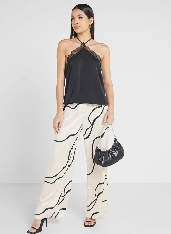 Wide Leg Printed Pants