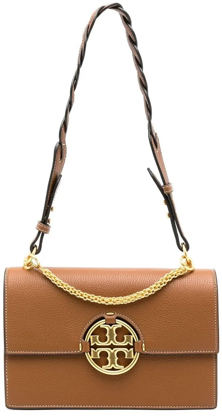 Logo-Plaque Leather Shoulder Bag