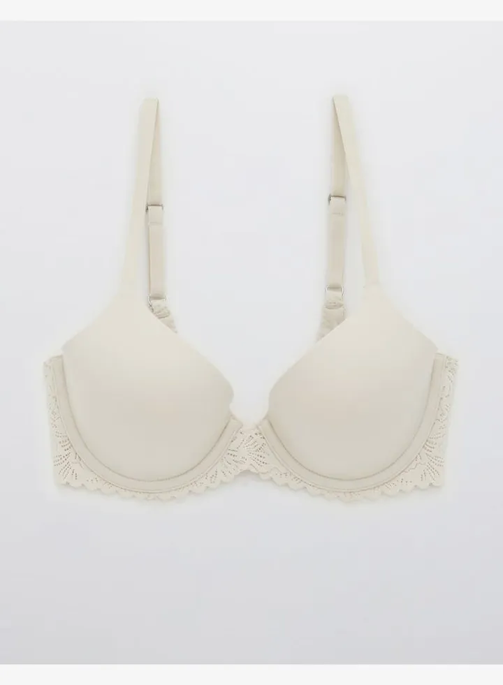 Aerie Real Sunnie Full Coverage Lightly Lined Blossom Lace Trim Bra