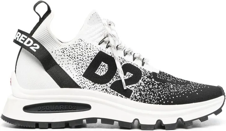 Knitted-Upper Low-Top Sneakers