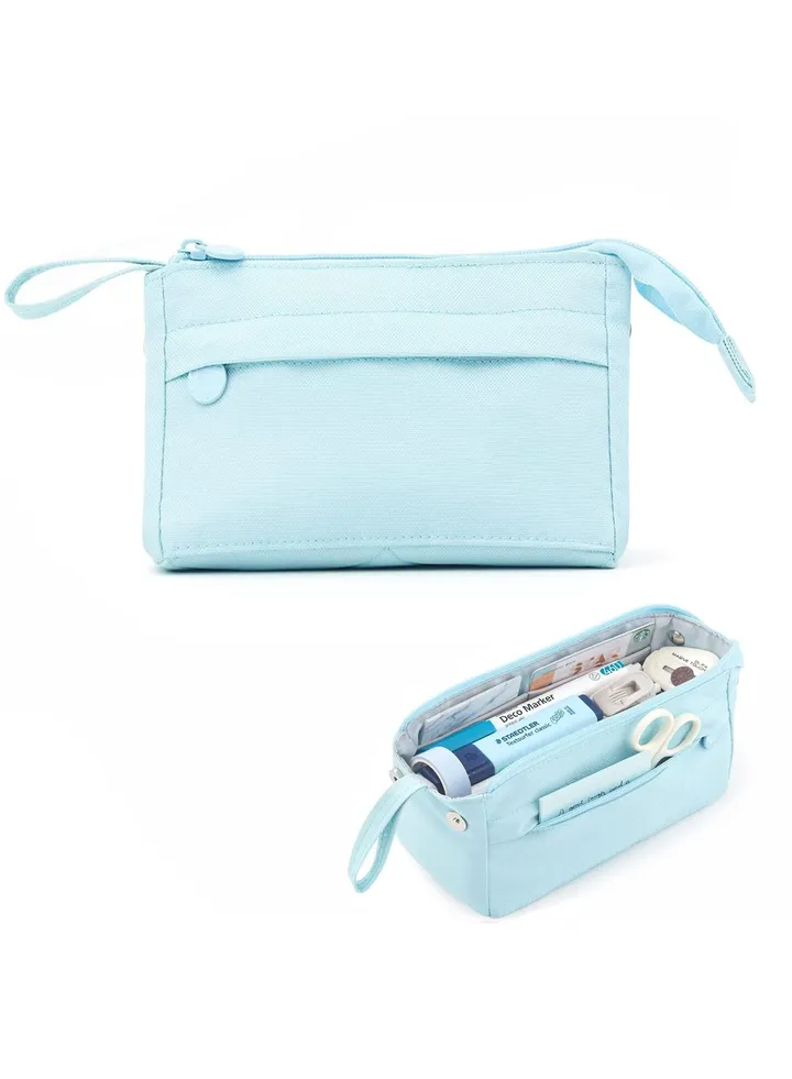 Pencil Case Bag, Portable Large Capacity Durable Storage Student Pen Stationery Bag with Handle Canvas Bag for Boys Girls Men Women